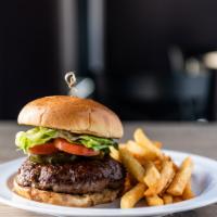 Beef Burger · Ground beef served with lettuce and tomato 