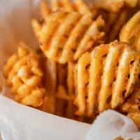 Waffle Fries · Seasoned waffle fries.