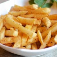 French Fries · Seasoned steak cut fries. Hot and fresh.