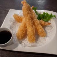 Shrimp Tempura (app) · Fried shrimp with tempura sauce.