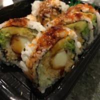 Lobster Tempura Roll  · Batter-fried lobster tail, cucumber, avocado, tobiko and lettuce with eel sauce. 