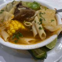 Beef soup...sopa de res .. · Sopa de carne with vegetales, served with rice