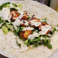 Chicken Caeser Wrap · Chicken cubes with caeser sauce, parmesan cheese and lettuce