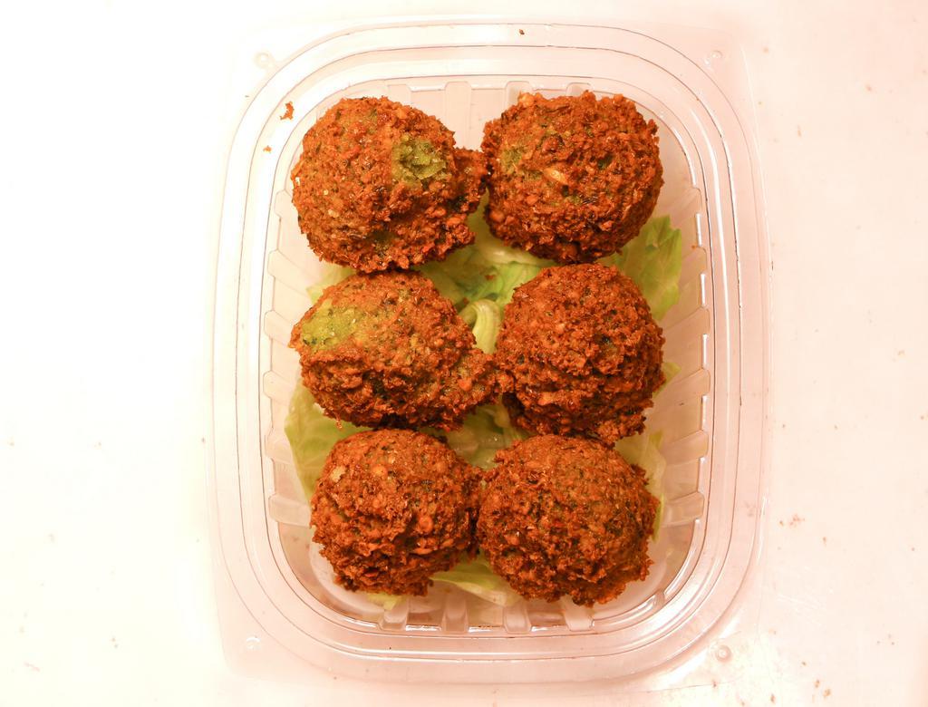 Falafel Balls · Ground chickpeas, vegetables, herbs and middle-eastern spices. 