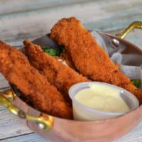 3 Chicken Tenders · 100% natural fresh chicken strips with our special spices.