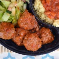 Meatballs · Our daily fresh meatballs marinated in our homemade tomato sauce.