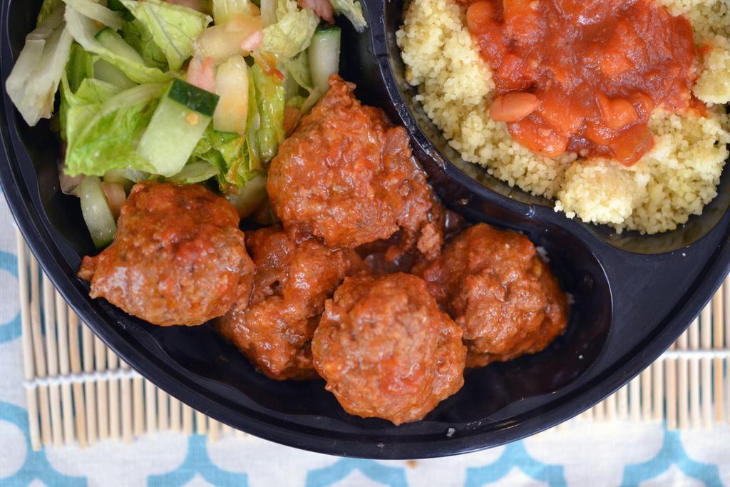 Meatballs · Our daily fresh meatballs marinated in our homemade tomato sauce.
