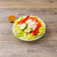 Liberty's Tossed Salad · Romaine lettuce with cucumbers, tomatoes, fresh mozzarella, roasted pepper and balsamic vina...