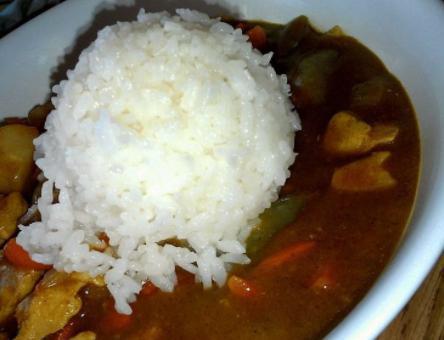 Chicken Curry with Rice · Chicken and veggies in a curry sauce over rice.