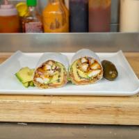 W5. Chicken Cutlet  Wrap · Chicken chutlet, American cheese, grilled onion, avocado, lettuce and tomato, with mayo or m...