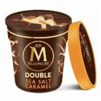 Magnum Double Sea Salt Caramel Tub · Magnum double sea salt caramel ice cream is made with magnum cracking milk chocolate and vel...