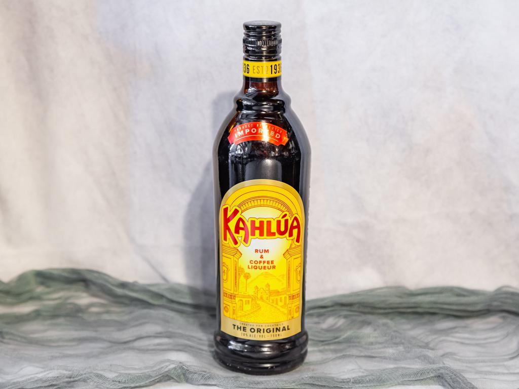 Kahlua · Must be 21 to purchase. Kahlua coffee-flavored liqueur is made with the finest 100% Arabica coffee beans from Veracruz, Mexico. The climate in this region of the country produce well-rounded, light-bodied coffee. These quality beans  are then mixed with sugar cane rum, vanilla bean, and notes of caramel.  They combine perfectly to make an easy-sipping liqueur enjoyed by millions. Known for its deep brown color and smooth finish, Kahlua is the number one selling coffee liqueur in the world.  Kahlua is also the primary ingredient in a number of famous (or perhaps infamous) cocktails. The Espresso Martini, The Mind Eraser, and personal favorite of  “The Dude” The White Russian.  