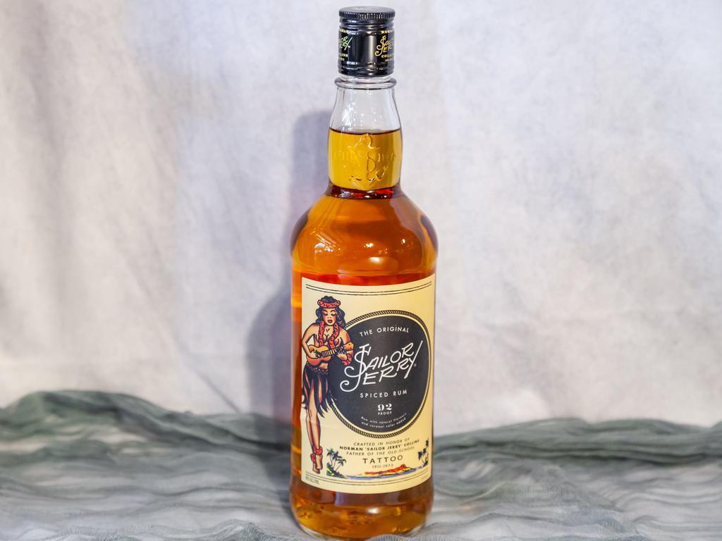 Sailor Jerry Spiced Rum · Must be 21 to purchase. 750 ml. bottle. In the past, a ship's captain would take a ladle of rum, add gunpowder and ignite it to provide 