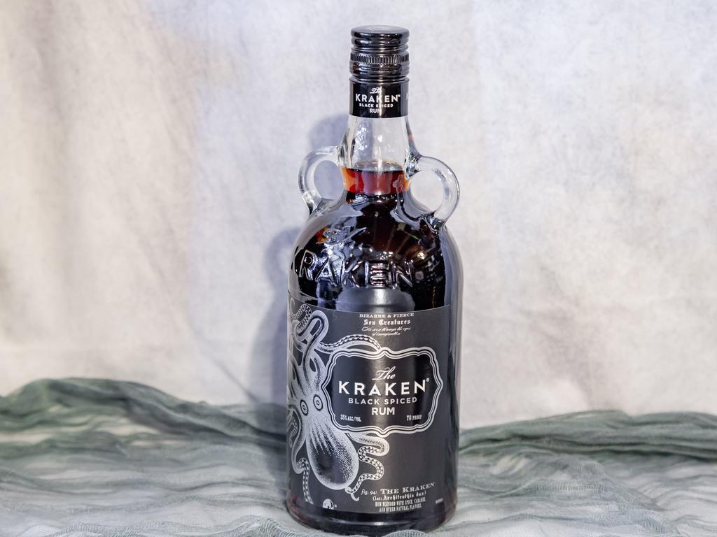The Kraken Black Spiced Rum · Must be 21 to purchase. One of the fastest growing rum brands, The Kraken® is the world’s first black spiced rum, housed in an iconic bottle. Taste the flavors of cinnamon, vanilla, and nutmeg and experience its magic. The Kraken® Original is 94 proof. It has a distinct aroma of caramel, toffee and spice with flavors of cinnamon and vanilla and a lingering spicy finish. (47% ABV - 94 proof) The Kraken®, blended with secret spices, is perfect to spice up classics and new favorite cocktails or as a shot.  