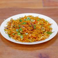 Spicy Veggie Schezwan Chowmein · Vegan. Lactose Free. Noodles, vegetables with flavors of sichuan pepper, garlic and seasonin...