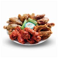 Wings Combo · Served with blue cheese or ranch, side and drink. Substitute all flat, or all drums for an a...