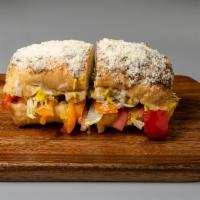 Veggie Sandwich · Grilled vegetables (Onions, Green Bell Peppers, Yellow Bell Peppers, Orange Bell Peppers, Mu...