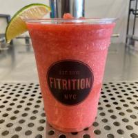 Watermelon Refresher  · Watermelon, strawberries, lime, fresh pressed red apples 
