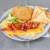 39. ABC Omelette · Avocado, crispy bacon and cheddar cheese.