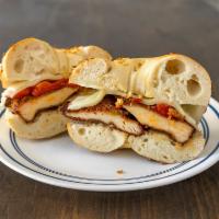 89. The Brooklynite Sandwich · Chicken cutlet, fresh mozzarella and roasted peppers with mayo.