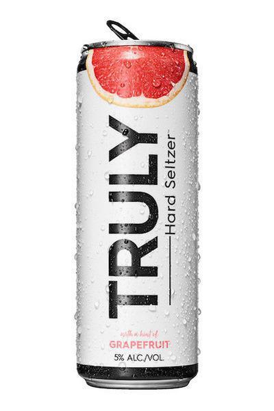 Truly Hard Seltzer Grapefruit Spiked and Sparkling Water -( 6 PK x 12 OZ CANS ) · Must be 21 to purchase. Truly Hard Seltzer is light, crisp, and refreshing with a hint of fruit flavor. 5% alcohol vol., 100 calories, 1 gram of sugar, gluten-free.