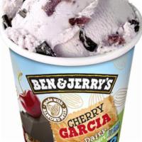 Ben & Jerry's Non Dairy Cherry Garcia · Cherry Non-Dairy Frozen Dessert with Cherries & Fudge Flakes