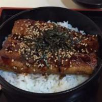 D7. Unagi Don · Barbecued eel over rice with kabayaki sauce. Meal in a bowl and served over hot rice. Includ...