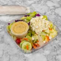 Greek Salad · Feta cheese with garden salad.
