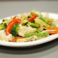 Mixed Vegetable  · Stir fried wih cabbage, carrot, onion, broccoli, bell pepper, and green beans.