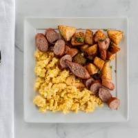 Sausage and Egg · Scrambled eggs, Red Potatoes and Summer Sausage