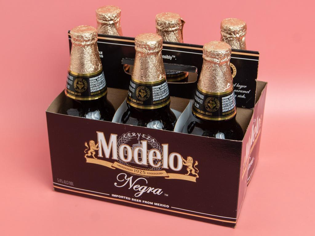 Modelo Negra · 6 pack. Light bodied with notes of caramel and coffee. Must be 21 to purchase.