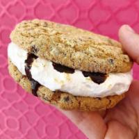 Cookie S'More · Homemade gluten-free chocolate chip cookies with dark chocolate and toasted vanilla OMG.