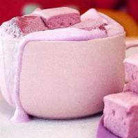 Lavender White Hot Cocoa · white hot chocolate with a splash of vanilla, topped with lavender honey marshmallows