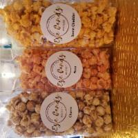 Small Popcorn Bags · Flavors:
Birthday Cake, Jolly Rancher, Caramel Apple, Bacon Cheddar, Pizza