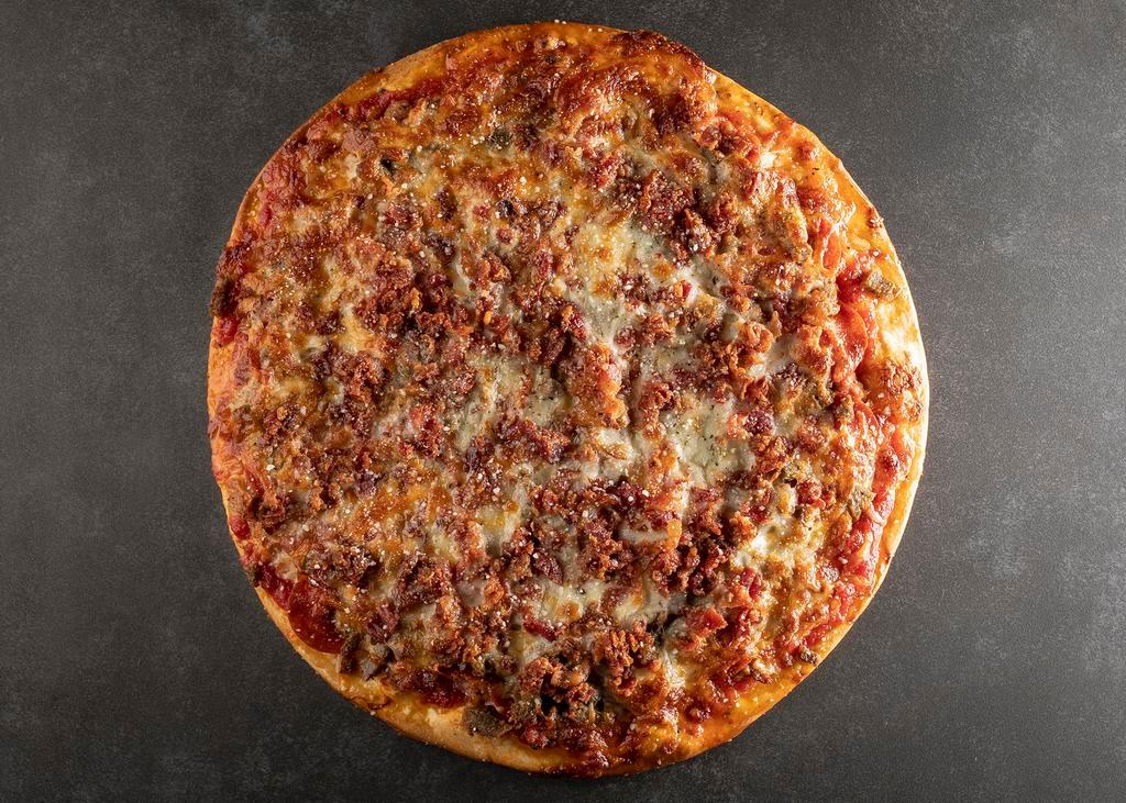 Meat Locker Pizza · Italian sausage, ham, pepperoni, bacon and ground beef. 