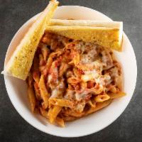 3 Cheese Baked Penne · A hearty pasta dish smothered in our homemade marinara sauce then baked with ricotta, mozzar...