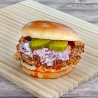 Triple Hot Sandwich · 3 different hot sauces, farmslaw and pickles


