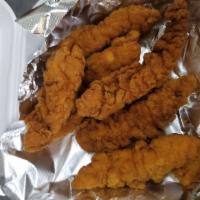 Chicken Tenders · 5 pieces.Served with Cole slaw, Fries & Bread. Plain, BBQ, Ranch, Sweet BBQ, or Hot availabl...