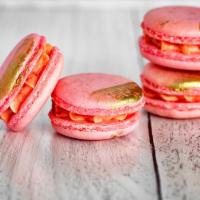 Strawberry Champagne French Macaron · A take on our fritter version, this French Macaron is filled with a french buttercream infus...