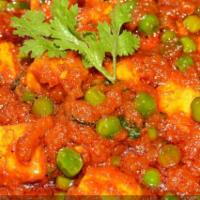 Matar-Paneer · A cube cut paneer, green peas, dry methi, and a hint of garam masala.