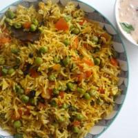 Peas Pulav · Punjabi matar pulav ghee tempered cumin seeds and snow peas hint of garam masala.
