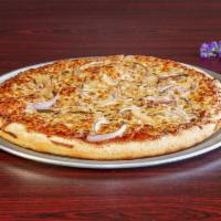 BBQ Special Pizza · Barbecue sauce base, chicken, red onion.