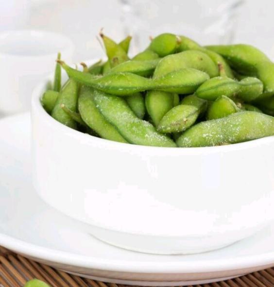 Traditional Edamame · Steamed soy beans with sea salt.