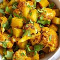 Dum Ki Aloo Gobi · Potatoes, cauliflower, and Indian spices. 