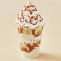 Bananas Foster Sundae Dasher · Layers of bananas, vanilla ice cream, and caramel topped with whipped cream and caramel driz...