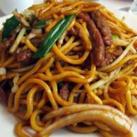 88. Beef Lo Mein · Chinese style soft noodles.