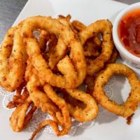Crispy Calamari · deep fried calamari served with sweet chili sauce & sriracha sauce