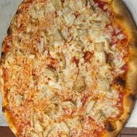 Grilled Chicken Pizza · Choose the size please. 
Any other toppings can be added for extra. 