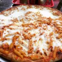 Baked Ziti Pizza · Penne pasta in a mix of creamy Alfredo & tomato sauce. Choose the size please. 
Any other to...