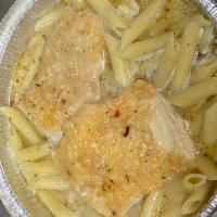 Chicken Piccata with Spaghetti or Ziti · Chicken breast sautéed in a lemon butter sauce. Choose your pasta 
Any other toppings can be...